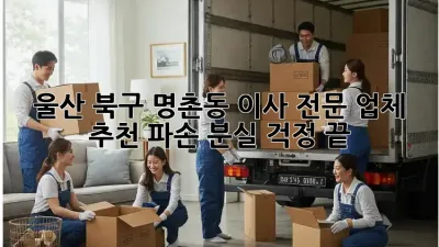 울산 북구 명촌동 이사 전문 업체 추천: 파손, 분실 걱정 끝!
