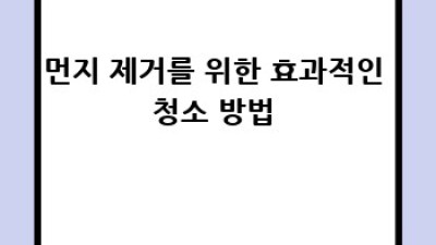 집안 구석구석 먼지 제거 완벽 가이드! ✨